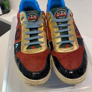 COPY - RARE GUCCI 2008 LIMITED EDITION,Black,red suede,gold,green,blue leather …